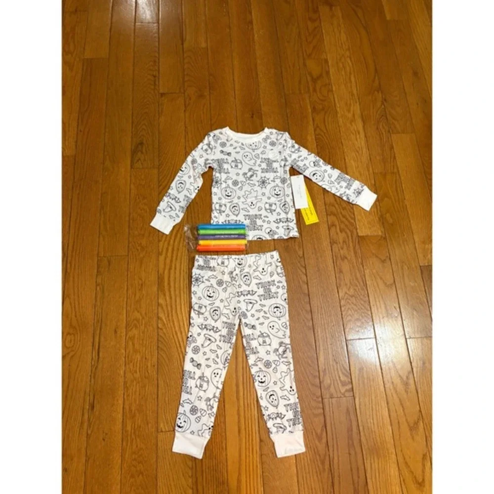 New‎ Tahari Kids Pajama Set Girls 4T Halloween Coloring Sleepwear PJs